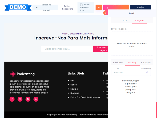 Construtor de sites de Páginas HTML