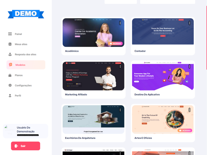 Construtor de sites de Páginas HTML