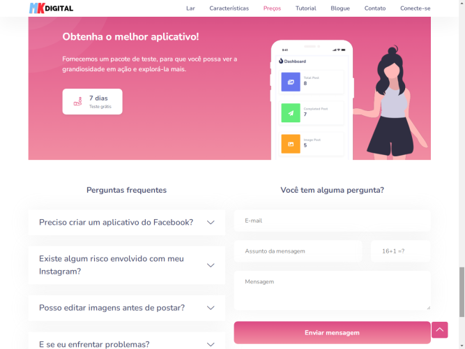 Plataforma de AI Chatbot Integrada para Facebook, Instagram, E-commerce, e Marketing de Mídia Social (SaaS)