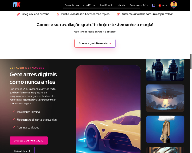 Sistema Saas Gerador De Conteúdo E Imagem De Ia
