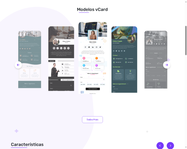 Construtor de Cartões de Visita Digital SaaS