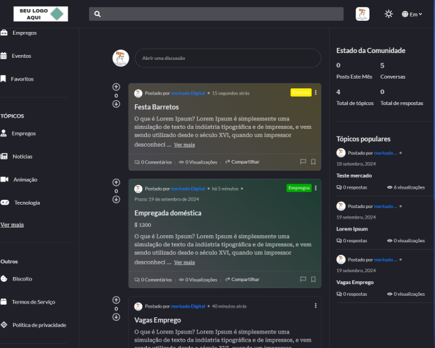 Script Para Fórum Vagas De Emprego E Eventos