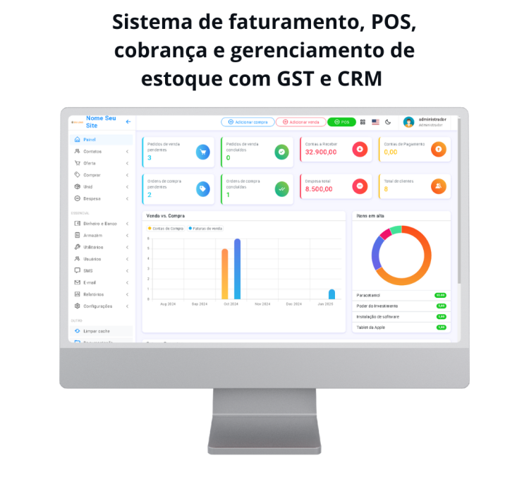 Sistema De Faturamento, Pos, Cobrança Estoque Com Gst E Crm