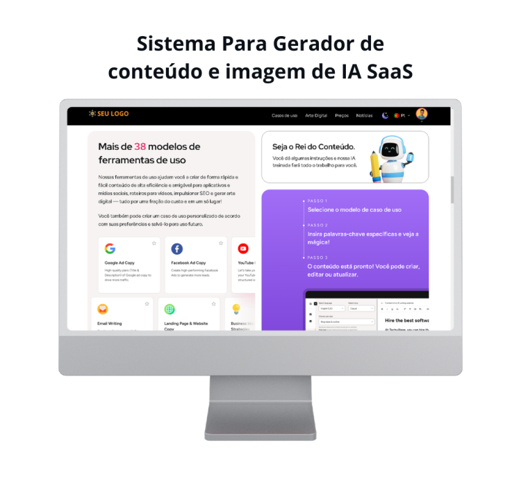 Sistema Para Gerador De Conteúdo E Imagem De Ia Saas