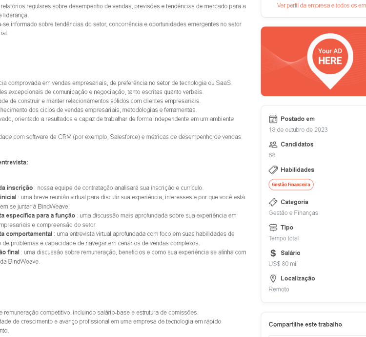 Sistema Plataforma Saas De Listagens De Empregos