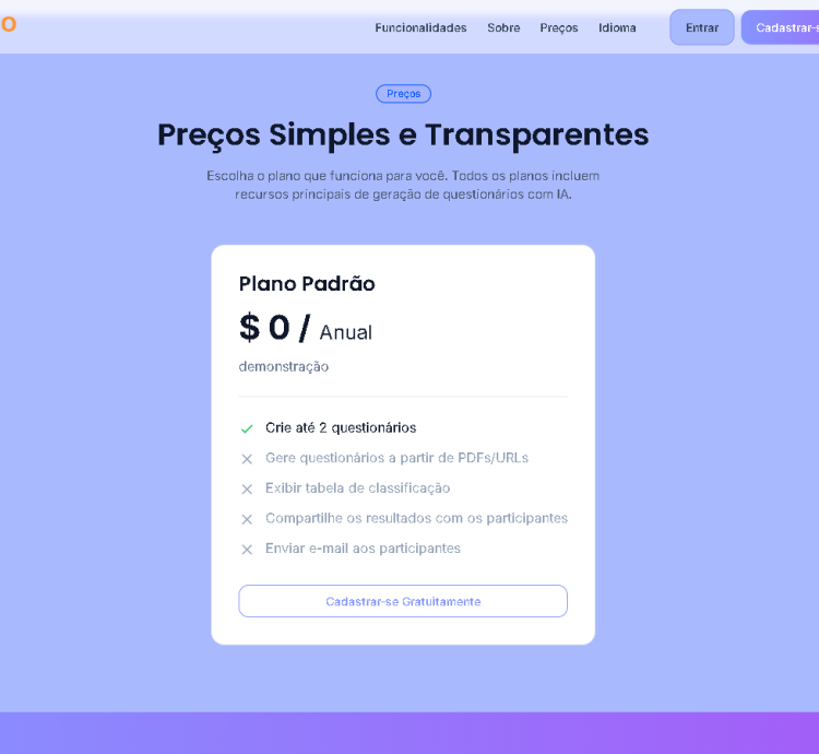 Gerador De Quiz Com Tecnologia De Ia