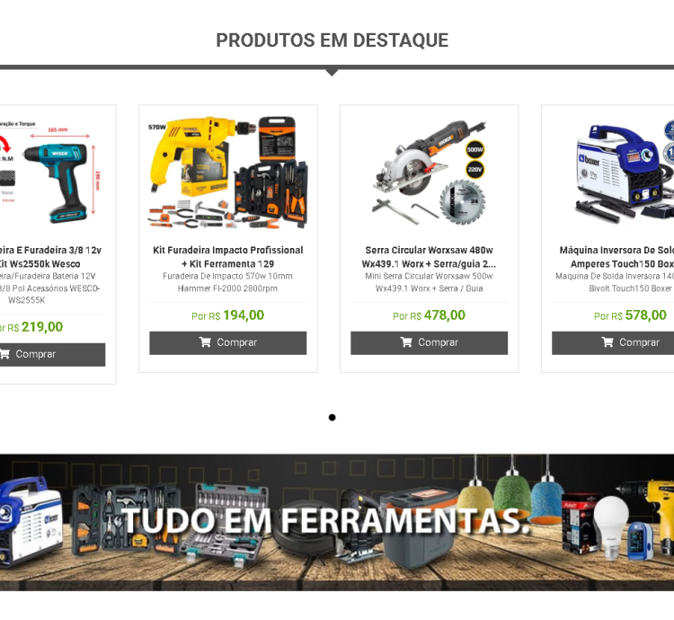 Sistema Completo Para Loja De Ferramentas Online