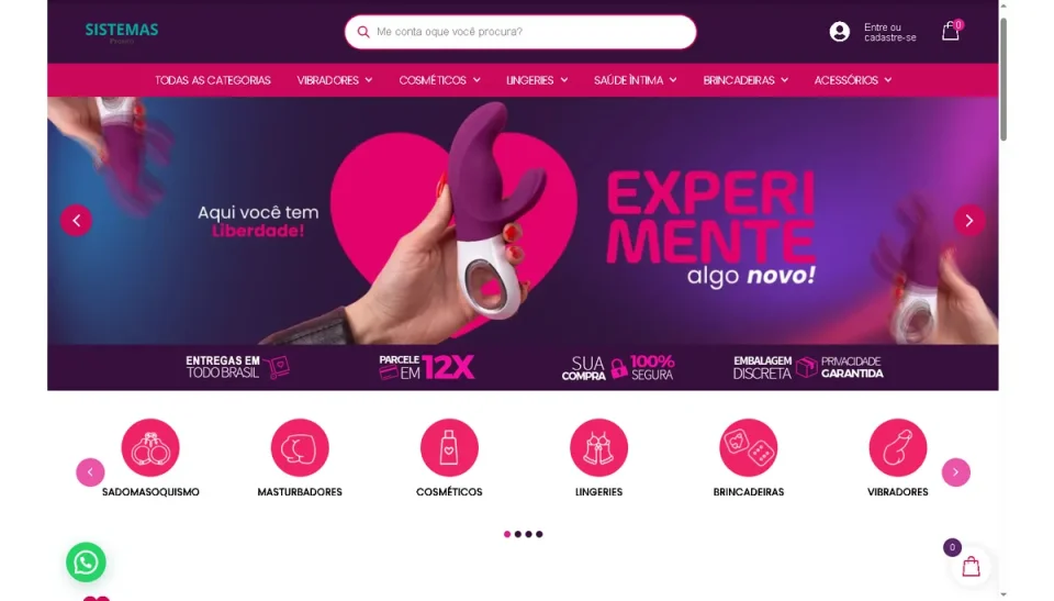 Loja Virtual Sex Shop 100% Editável