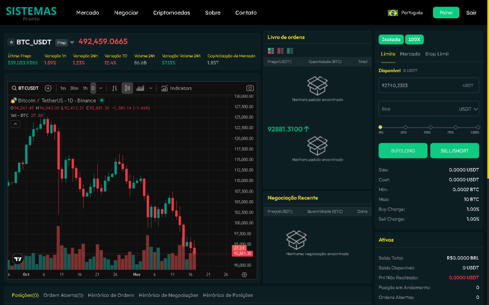 Exchange Criptomoedas SPOT, P2P e Futuros