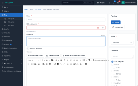 Script de Blog Laravel Limpo 8